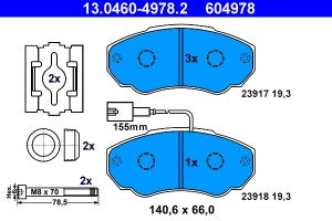 set placute frana,frana disc ATE 1100276200 - Img 3