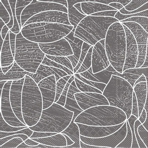 3-слойни салфетки за маса, Tissue - Hugo (сиви) / 40 х 40 см / 100 бр.
