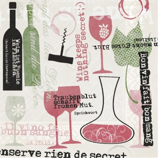 Празнични салфетки Tissue Deluxe - Bon Vin / 40x40 см / 50 бр.
