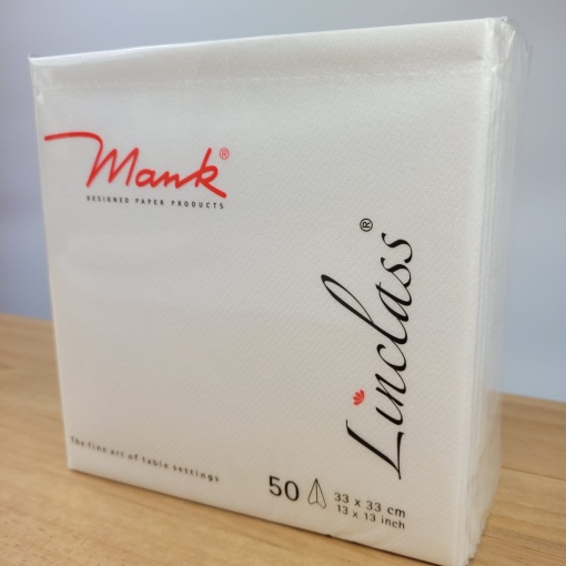 Празнични салфетки Linclass - Бели / 33 х 33 см / 50 бр.