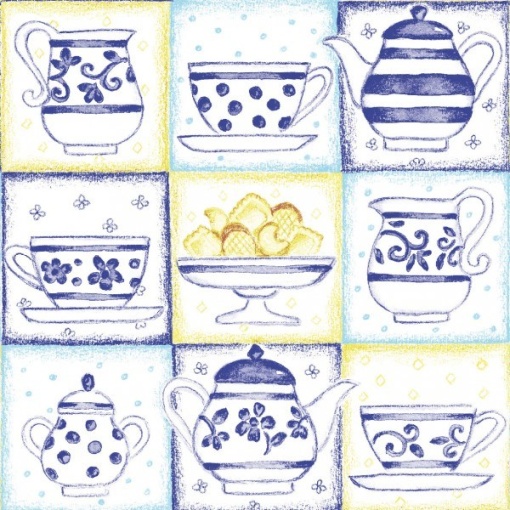 Празнични салфетки Linclass - Cookie (сини) /40 х 40 см / 50 бр.