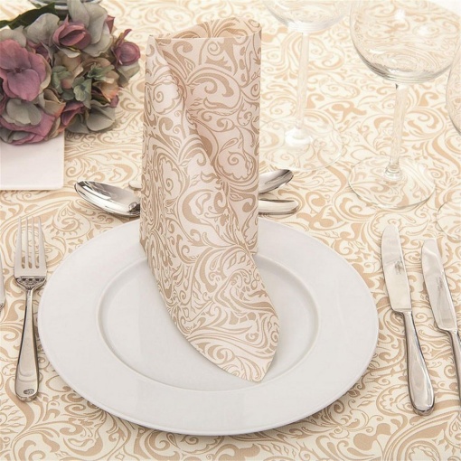 Салфетки Mank HORECA, Linclass® Airlaid, Lias Cream Beige, 40 x 40 см, Идеални за сватби, партита, кръщенета, Комплект от 50 бр.