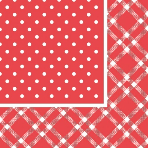 3-слойни салфетки за маса, Тишу - Антония (червени) / 40 х 40 см / 100 бр.