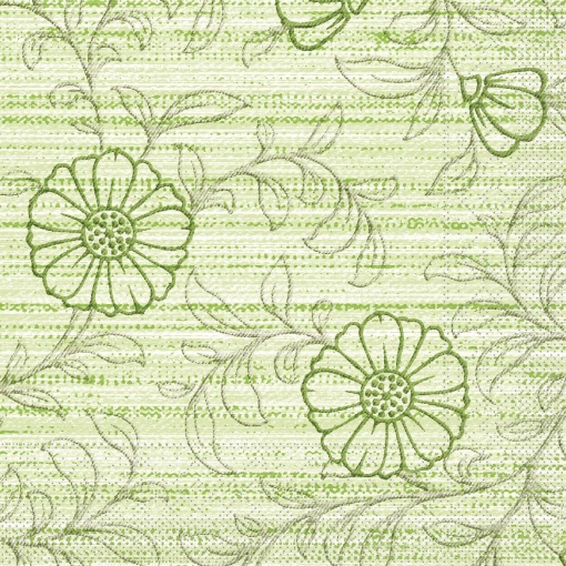 3-слойни салфетки за маса, Tissue - Nelly (зелени) / 40 х 40 см / 100 бр.