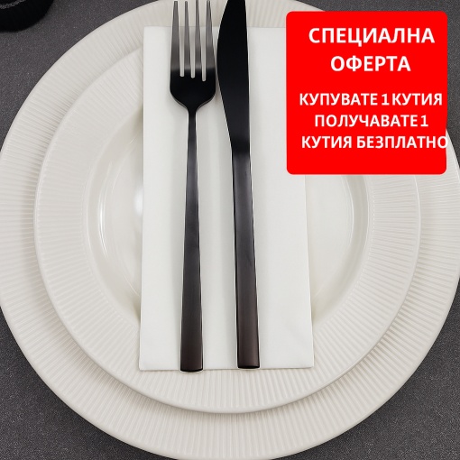 КУТИЯ салфетки Linclass с отлично качество, бели, 40×40 см, сгънати на 1/8, 864 броя
