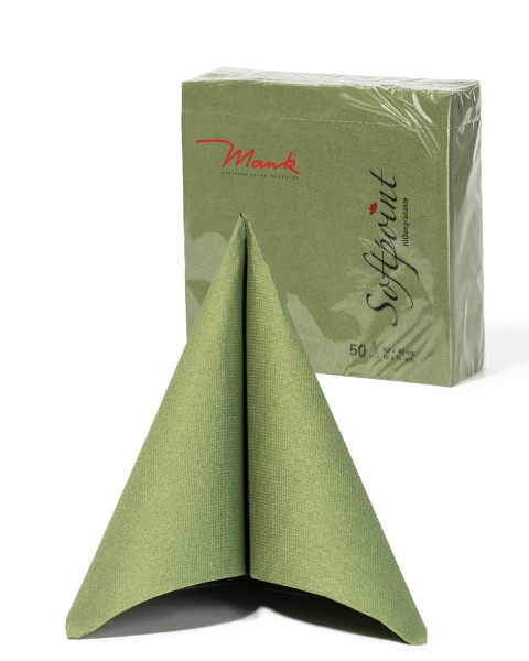 Празнични салфетки Softpoint - Olive / 40x40 см / 50 бр.