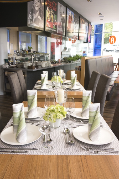 Mank HORECA салфетки, Linclass® Airlaid, Lagos Green Grey, 40 x 40 см, идеални за сватби, партита, кръщенета, комплект от 50 бр.