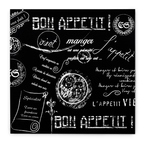 Празнични салфетки Linclass - Script (черни) / 40x40 см / 50 бр.