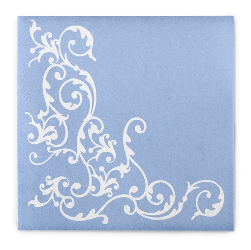 Празнични салфетки Linclass - Pomp (Baby Blue-White) / 40 x 40 см / 50 бр.