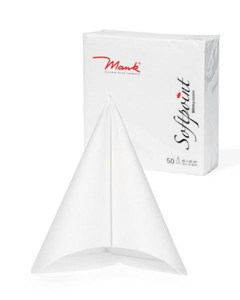 Празнични салфетки Softpoint - Бели / 40х40 см / 50 бр.