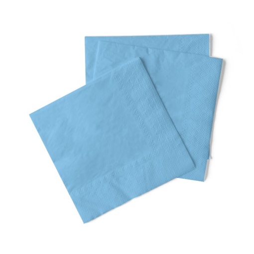 Салфетки за маса 3 слоя Tissue, Light Blue, Baby Blue, 33 x 33 cm, 100 бр.