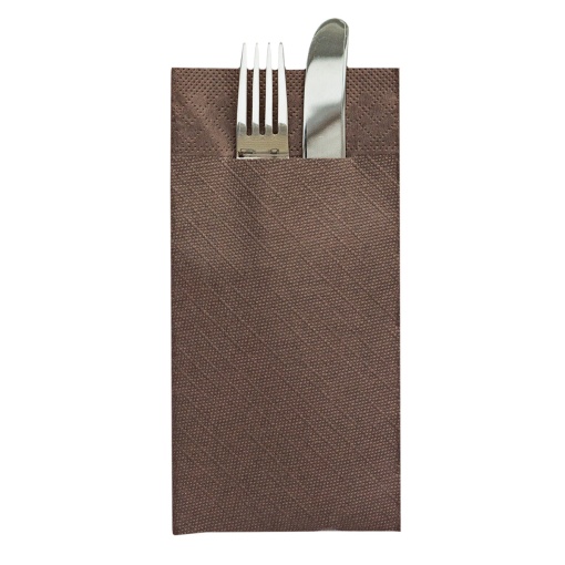 Салфетки с ДЖОБ за прибори - Tissue Deluxe (Brown) / 40 x 40 см / 75 бр.