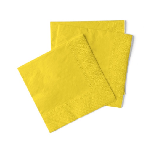 3-слойни салфетки за маса, Tissue - Yellow / 24 x 24 см / 150 бр.