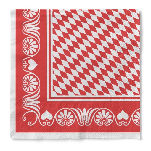 3-слойни салфетки за маса Tissue - Bavaria (червени) / 40 х 40 см / 100 бр.