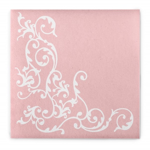 Mank HORECA салфетки, Linclass® Airlaid, Pomp Pink White, 40 x 40 cm, идеални за сватби, партита, кръщенета, комплект от 50 бр.