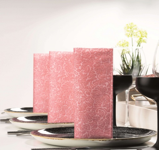 Mank HORECA салфетки, Spanlin®, Denice Antique Pink, 40 x 40 см, идеални за сватби, партита, кръщенета, комплект от 30 бр.