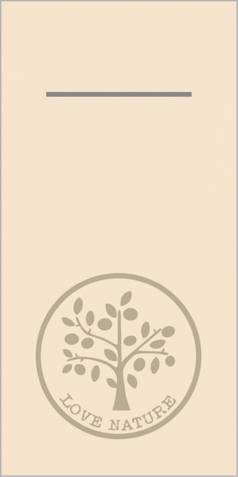 Комплект от 75 салфетки Mank HORECA с джоб, Linclass® Airlaid, Love Nature Pebble Stone Pale beige, 40 x 40 см, Идеални за сватби, партита, кръщенета