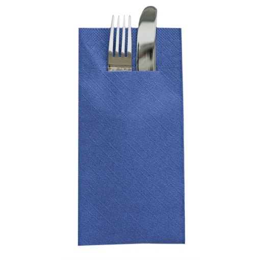 Комплект от 75 салфетки Mank HORECA с джоб, Tissue Deluxe®, тъмно сини, 40 x 40 см, идеални за сватби, партита