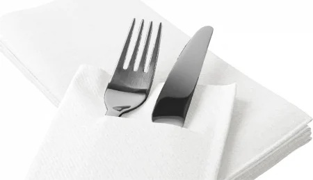 Салфетки с ДЖОБ за прибори - Linclass White / 40 х 40 см / 75 бр.