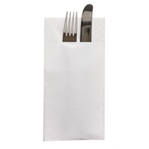 Салфетки с ДЖОБ за сервизи Tissue Deluxe Light - White / 40 x 40 cm / 75 бр.