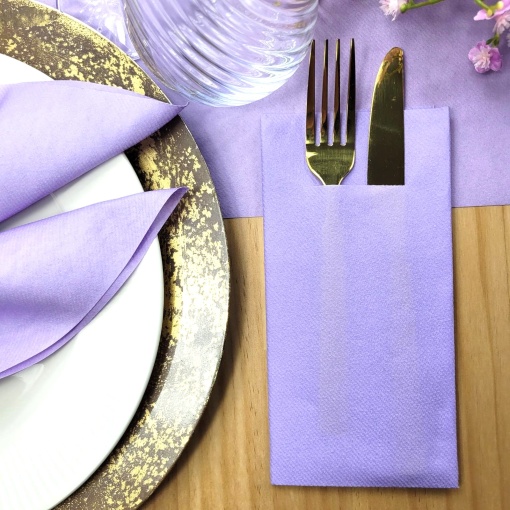 Комплект 100 салфетки Mank HORECA с джоб, Linclass® Airlaid, Люляк, 40 x 40 см, Идеални за сватби, партита, кръщенета