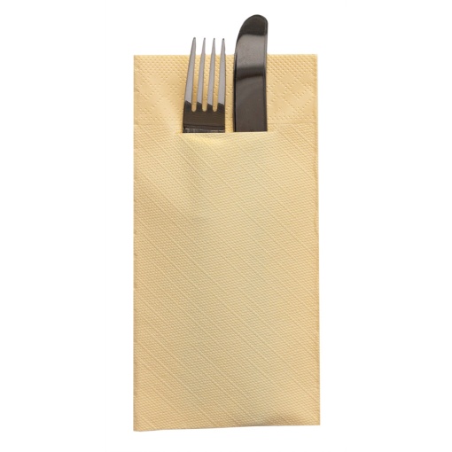 Комплект 75 салфетки Mank HORECA с джоб, Tissue Deluxe®, Cream, 40 x 40 см, Идеални за сватби, партита, кръщенета