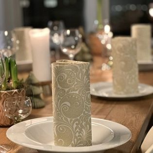 Празнични салфетки Linclass - Jordan (Златисто-бели) / 40 х 40 см / 50 бр.