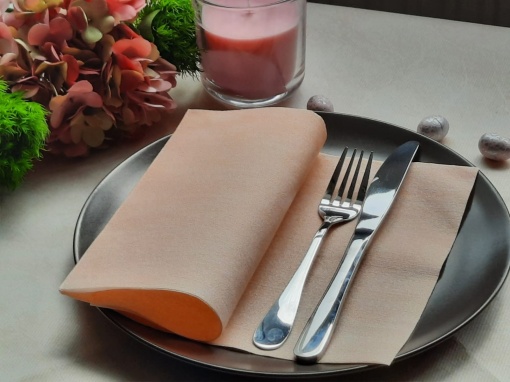 Салфетки Mank HORECA, Spanlin®, Olaf Aprikot, 40 x 40 см, Идеални за сватби, партита, кръщенета, Комплект от 30 бр.