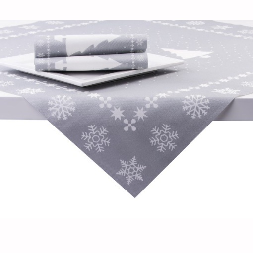 Mank HORECA покривка, Linclass® Airlaid, White Tree Silver, 80 x 80 cm, Идеална за сватби, партита, кръщенета