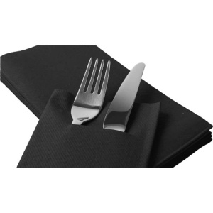 Комплект 75 салфетки Mank HORECA с джоб, Linclass® Airlaid, черни, 40 x 40 см, идеални за сватби, партита, кръщенета - Img 3
