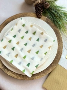 Празнични салфетки Just Trees Textile Touch / 40 x 40 см / 12 бр. - Img 2