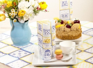 Празнични салфетки Linclass - Cookie (сини) /40 х 40 см / 50 бр. - Img 2