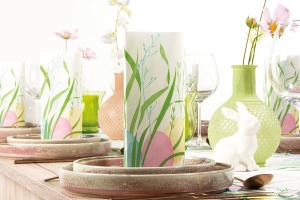 Празнични салфетки Linclass - Ostern (яйца, великденски мотив) / 40 х 40 см / 50 бр. - Img 1