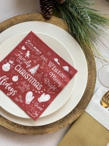 Трислойни салфетки, Tissue - Holly Jolly Christmas, 33 x 33 см, 20 бр. - Img 2