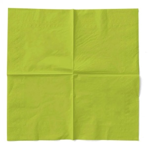 Трислойни хартиени салфетки – Зелени (Киви) / 33 x 33 см / 100 броя - Img 3