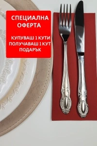 Висококачествени салфетки Linclass, бордо / винен, 40x40 см, сгънати 1/8, 12 бр