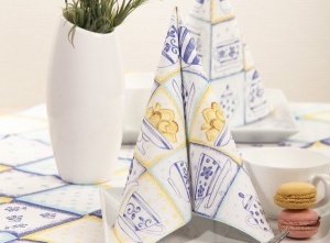 Празнични салфетки Linclass - Cookie (сини) /40 х 40 см / 50 бр. - Img 3
