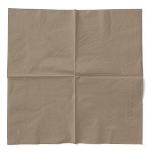 Салфетки за маса 3 слоя Tissue, Бежово сиви, 33 х 33 см, 100 бр. - Img 2