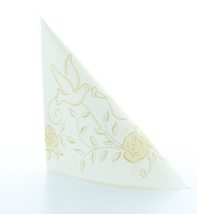 Салфетки Mank HORECA, Linclass® Airlaid, Cream-Gold Wedding, 40 x 40 cm, Идеални за сватби, партита, кръщенета, Комплект от 50 бр. - Img 2