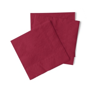 3-слойни салфетки за маса Tissue - Бордо / 24 х 24 см / 150 бр. - Img 1