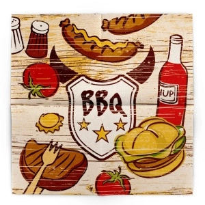 Празнични салфетки за маса Linclass – BBQ (Fast Food) / 40 x 40 см / 50 бр. - Img 6