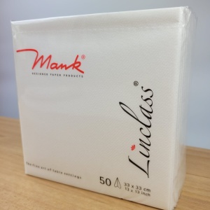 Празнични салфетки Linclass - Бели / 33 х 33 см / 50 бр. - Img 1