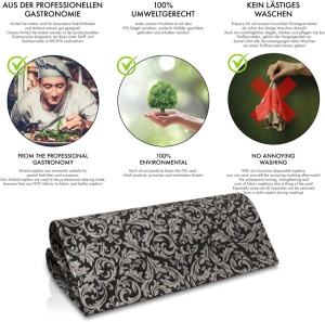 Празнични салфетки Linclass - Орнаменти (черно-сребристи) / 40 х 40 см / 50 бр. - Img 2