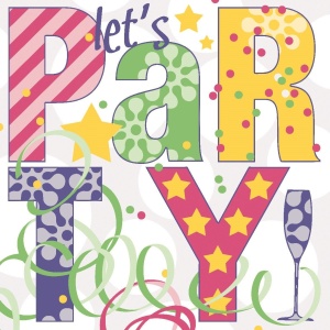 Празнични салфетки Linclass - Let's Party / 40 x 40 см / 50 бр. - Img 2