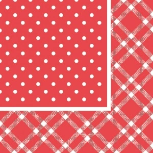 3-слойни салфетки за маса, Тишу - Антония (червени) / 40 х 40 см / 100 бр.