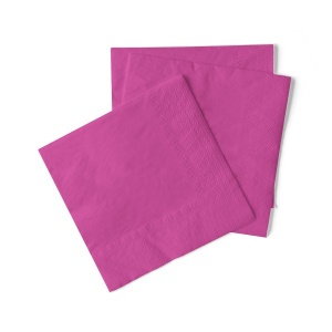 3-слойни салфетки за маса Tissue - Тъмно розови / 24 х 24 см / 150 бр. - Img 1