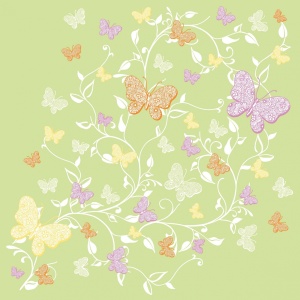 Mank HORECA покривка, Linclass® Airlaid, Charlotte Butterflies, 80 x 80 см, Идеална за сватби, партита, кръщенета - Img 2