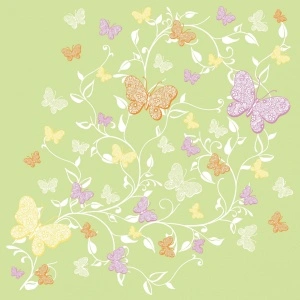 Mank HORECA покривка, Linclass® Airlaid, Charlotte Butterflies, 80 x 80 см, Идеална за сватби, партита, кръщенета - Img 2