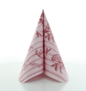 Mank Horeca салфетки за маса, Linclass® Airlaid, Just Married Pink Engagement Wedding Napkins, 40 x 40 cm, идеални за партита, кръщенета, Великденски комплект от 12 бр. - Img 2