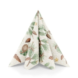 Празнични салфетки Linclass - Pinea (елхови клонки) / 40 х 40 см / 50 бр. - Img 2